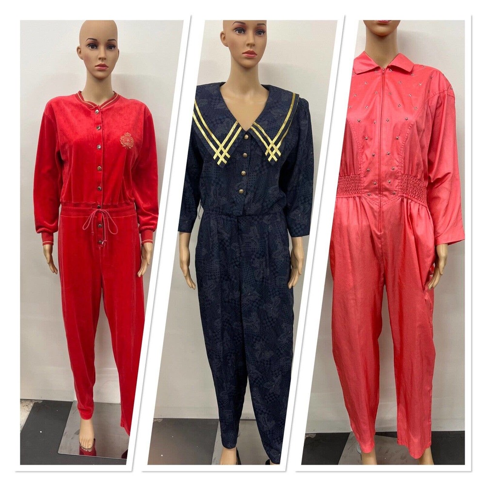 Lot of 3 Jumpsuits Joan Walters-10, S.L. Fashions-12, SK & Company-Medium Chrty